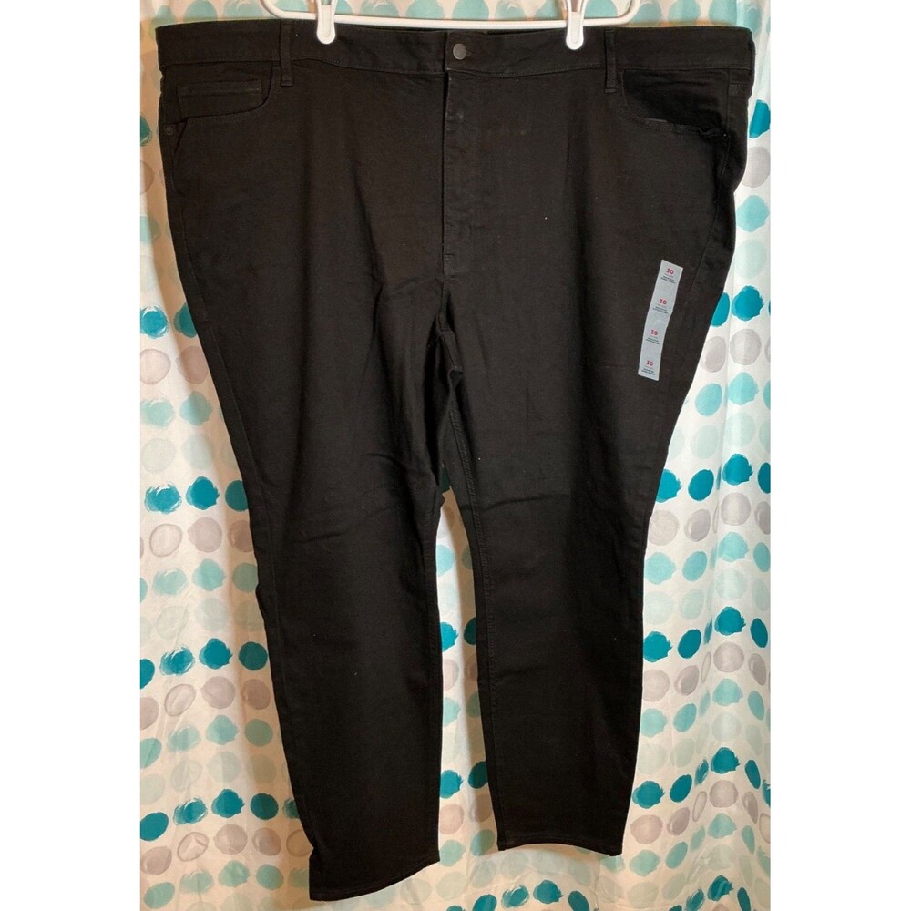 NWOT OLD NAVY BLACK PLUS SIZE WOMEN JEANS MID RISE SKINNY 30W
